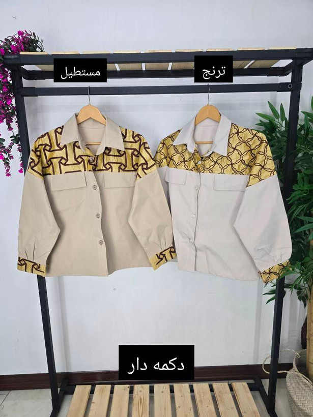 مانتو نگارین جنس کتان و خرجکار شده