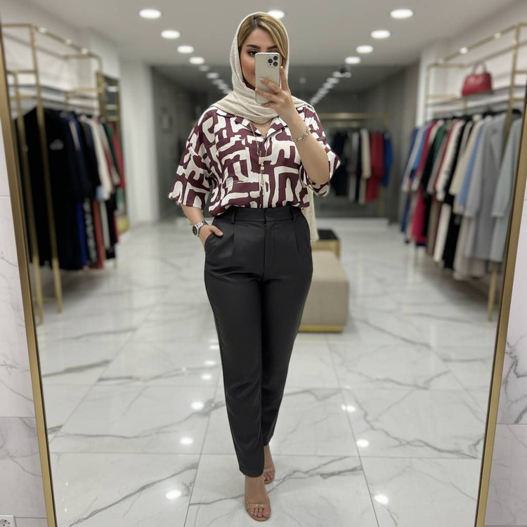 شومیز باکسی طرحدار