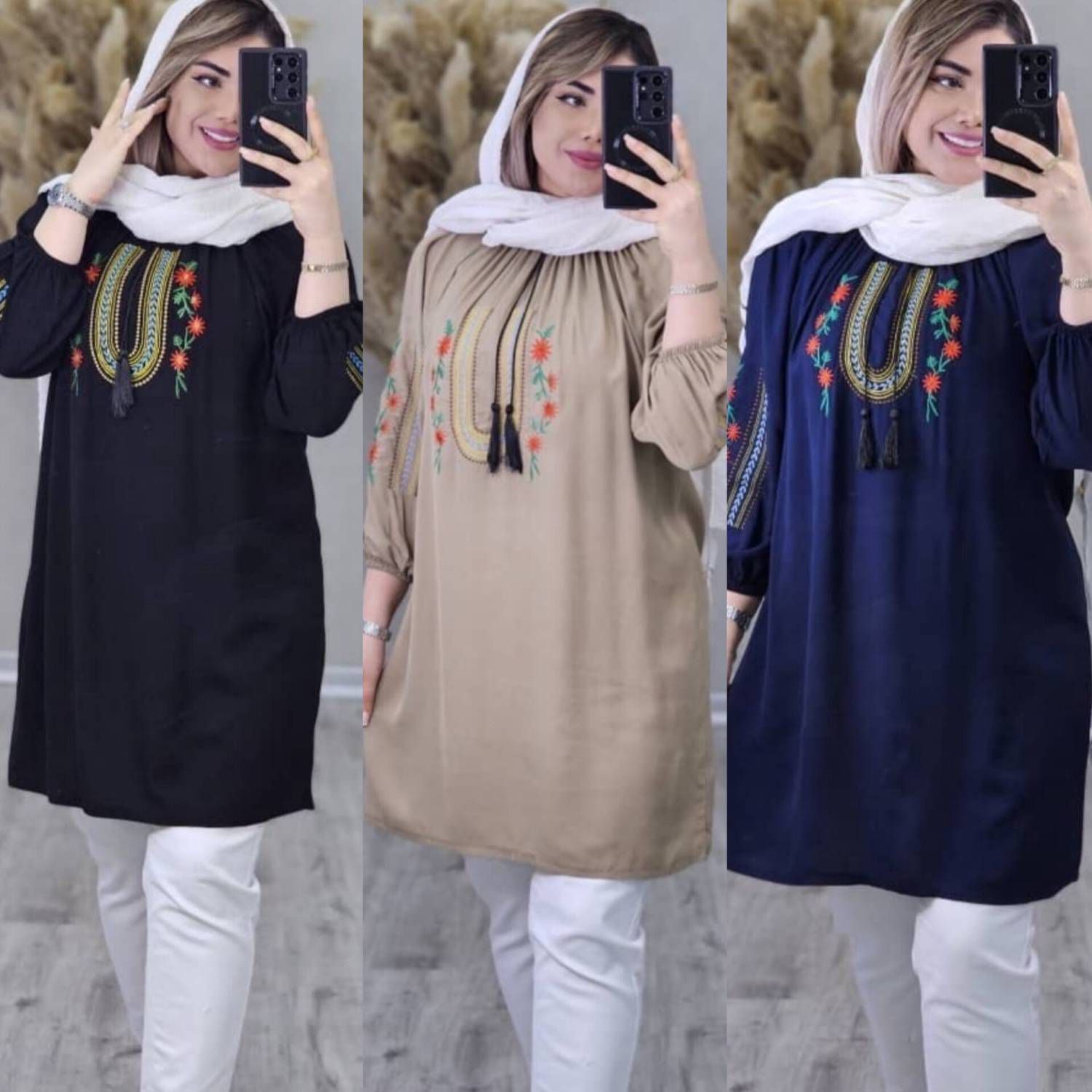 شومیز تارا جنس شانتون و گلدوزی