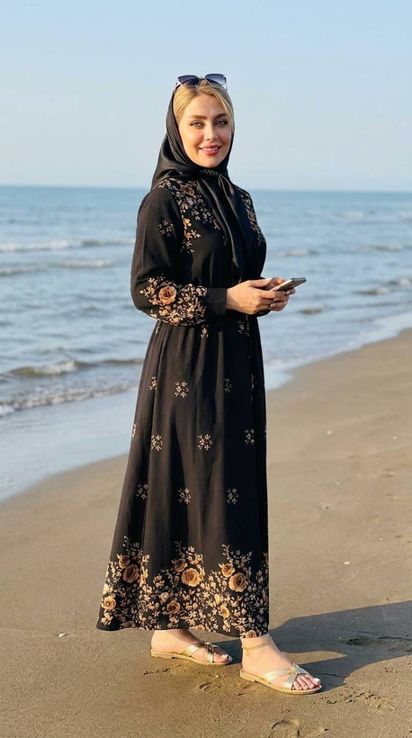 پیراهن یقه چیت گلستان