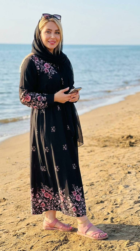 پیراهن یقه چیت گلستان