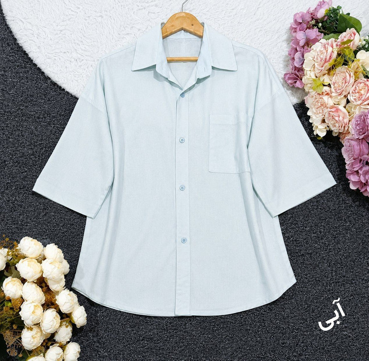 شومیز مانتویی نازنین جنس لنین درجه یک