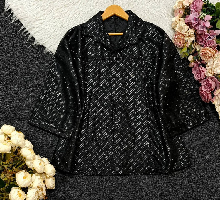 شومیز مانتویی شیشه ای