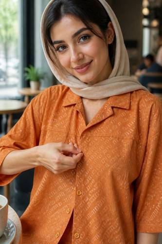 شومیز مانتویی شیشه ای