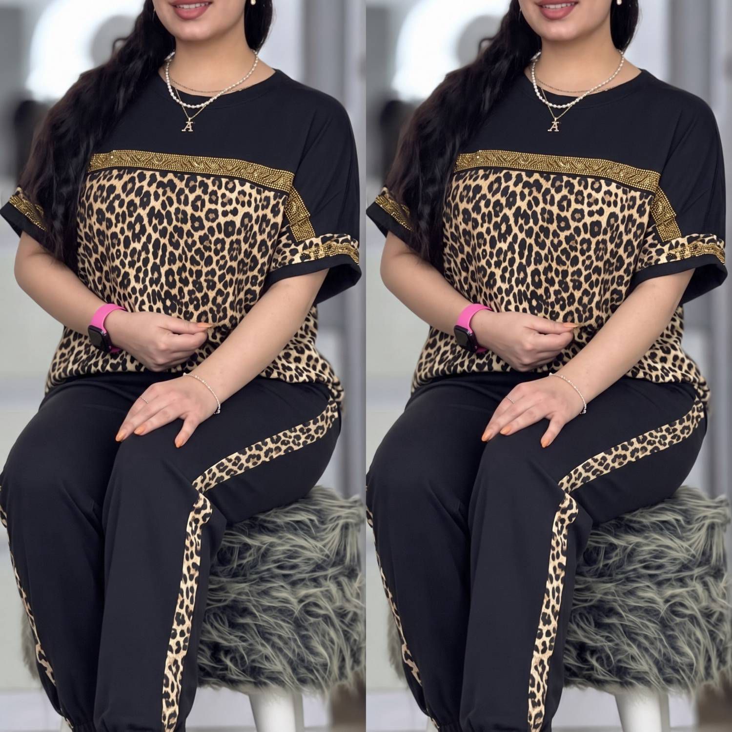 ست تیشرت شلوار ساتین