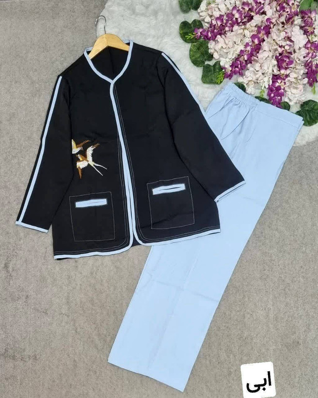 ست کت شلوار شاواز گلدوزی درجه یک
