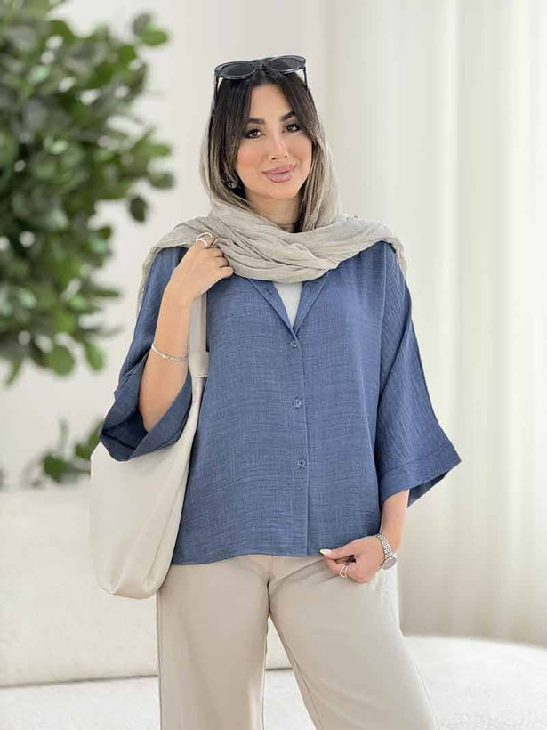 شومیز باکسی شفق جنس شانتون