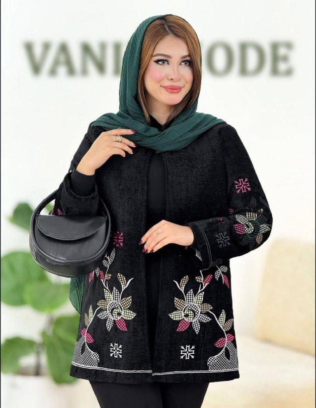 مانتو مجلسی رازقی جنس مخمل درجه یک