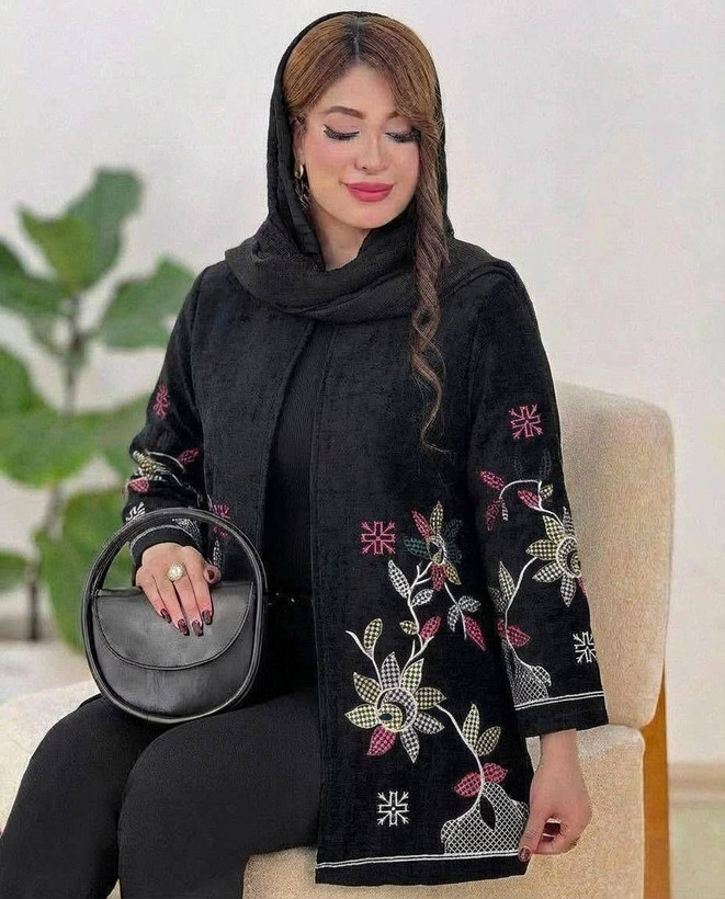 مانتو مجلسی رازقی جنس مخمل درجه یک