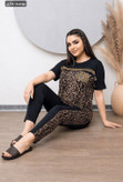 ست تیشرت شلوار پلنگی زویا