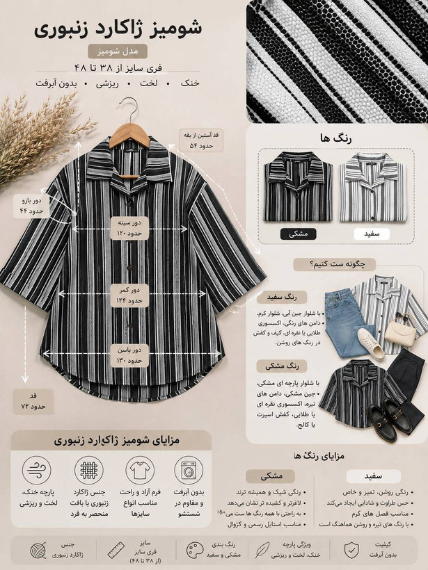 شومیز ژاکارد زنبوری