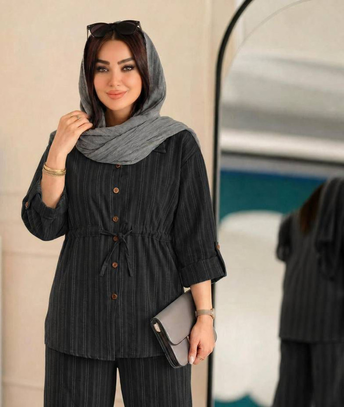 ست شومیز شلوار دلدار جنس شانتون