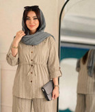 ست شومیز شلوار دلدار جنس شانتون