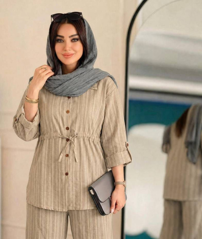 ست شومیز شلوار دلدار جنس شانتون