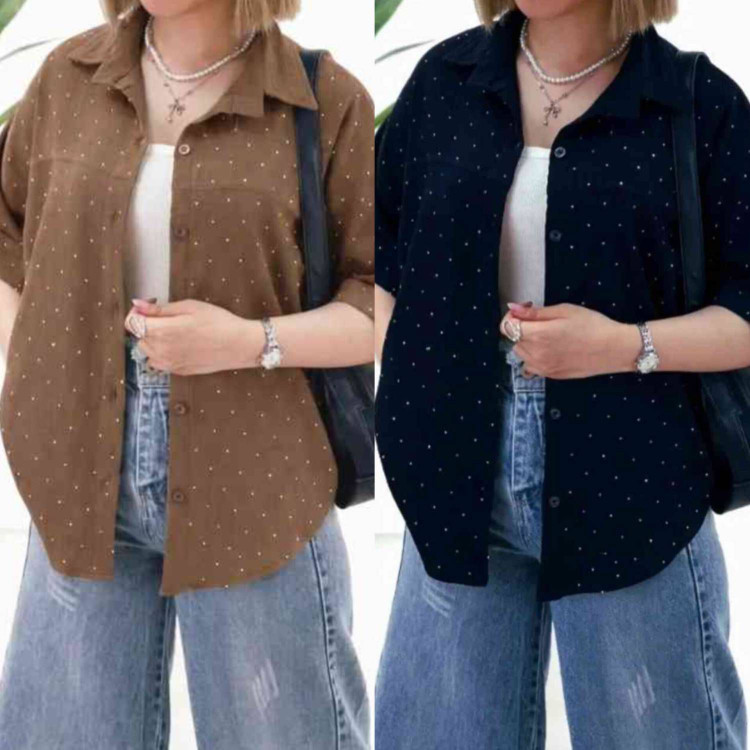 شومیز نگینی چکاوک جنس شانتون طرحدار