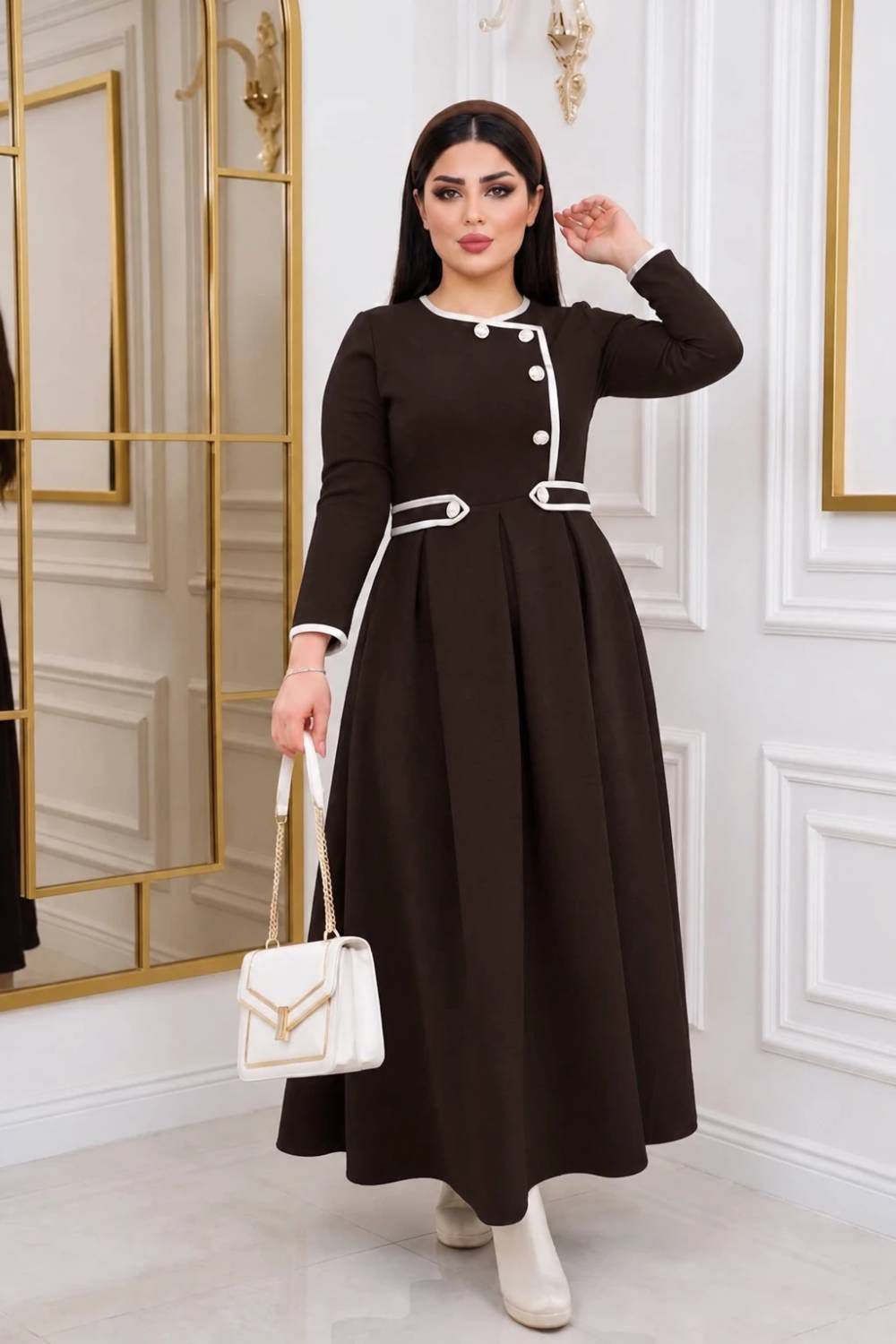 پیراهن بلند آذین جنس مازراتی