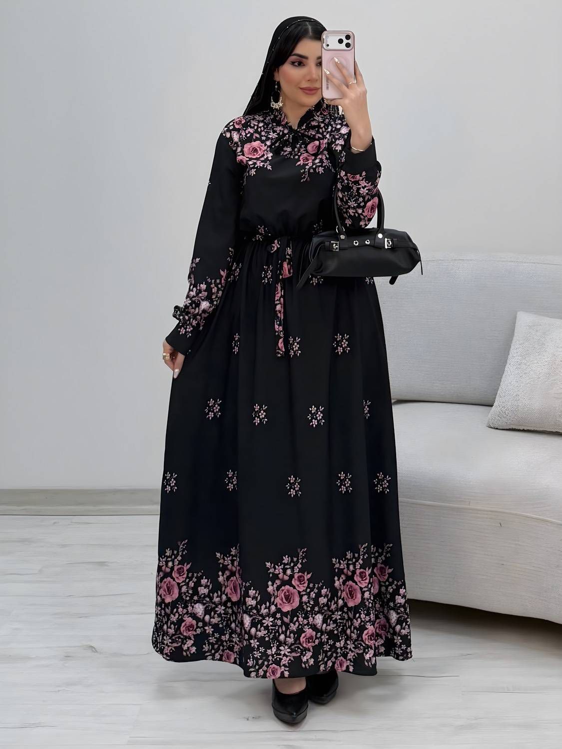 پیراهن ساحلی رز جنس بوگاتی درجه یک