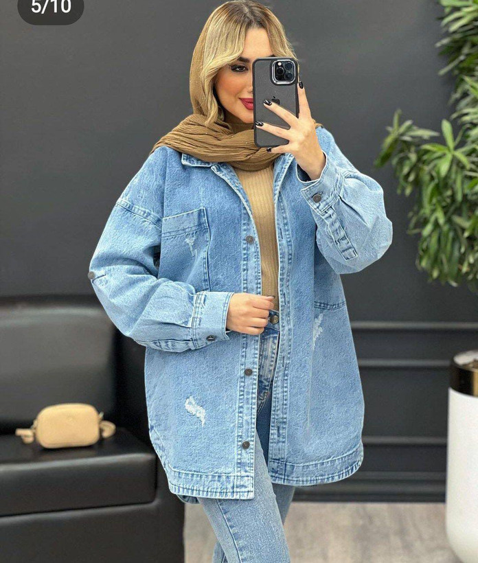 کت جین بلند گرم بالا