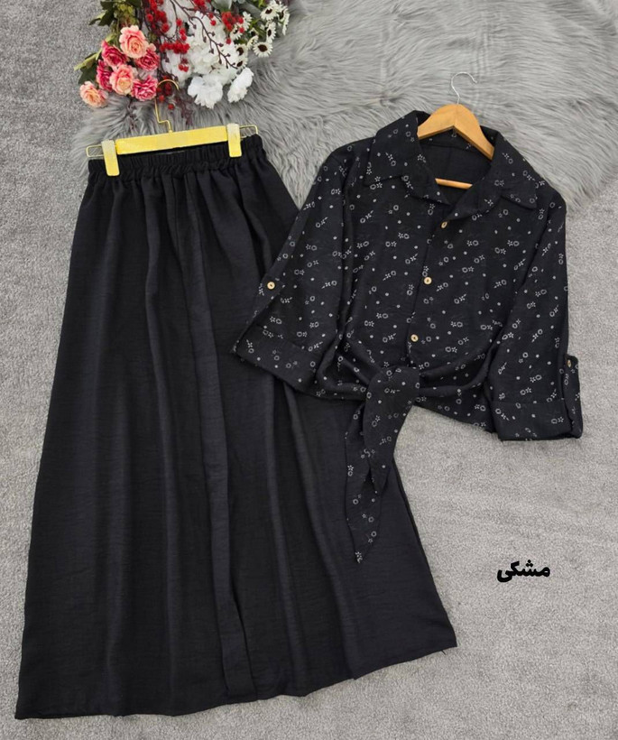 شومیز گره ای و دامن ستوده