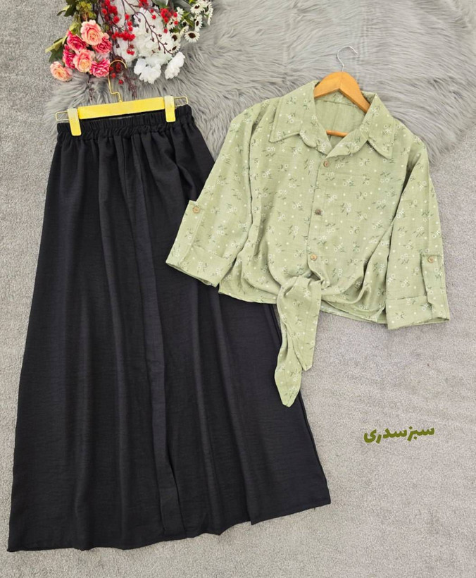 شومیز گره ای و دامن ستوده
