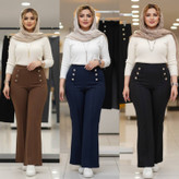 شلوار دمپا گشاد کمردکمه ای
