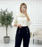 شلوار دمپا گشاد کمردکمه ای
