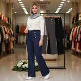 شلوار دمپا گشاد کمردکمه ای
