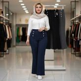 شلوار دمپا گشاد کمردکمه ای