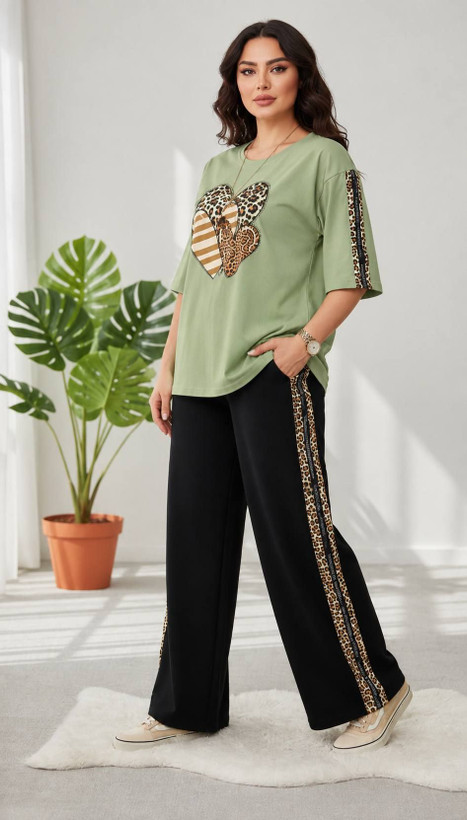 ست تیشرت شلوار گلکسی پنبه