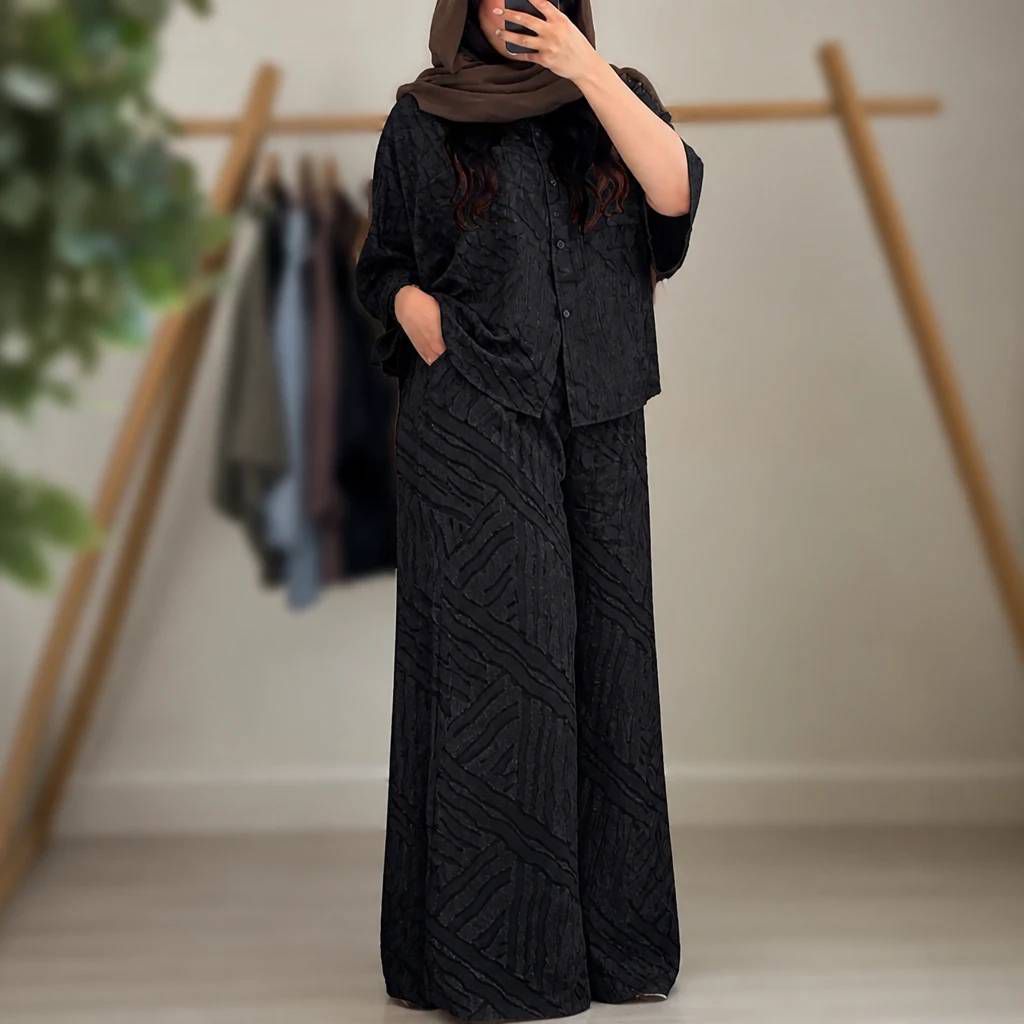 ست شومیز شلوار یسنا مشکی