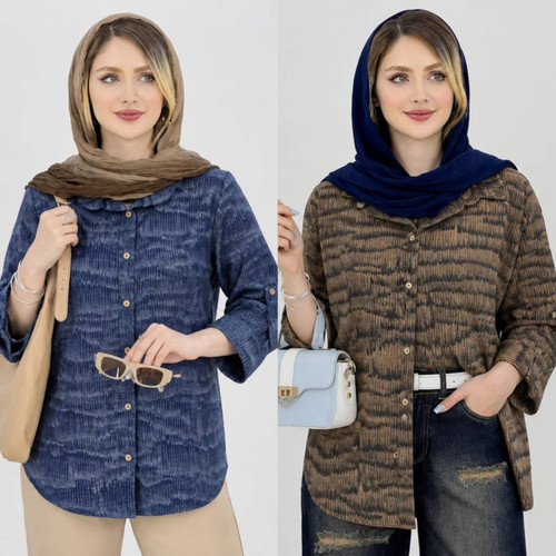 شومیز مانتویی گازوئیلی غزل جنس شانتون