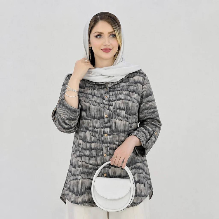 شومیز مانتویی گازوئیلی غزل جنس شانتون