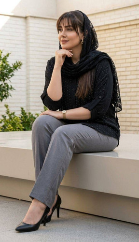 شومیز مجلسی مشکی جنس بزایاق درجه یک