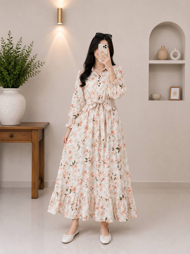 پیراهن گلشید جنس پنبه نخی