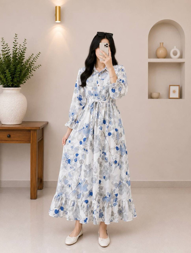 پیراهن گلشید جنس پنبه نخی