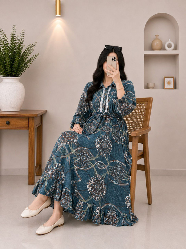 پیراهن گلشید جنس پنبه نخی