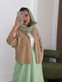 شومیز مانتویی باکسی شفق