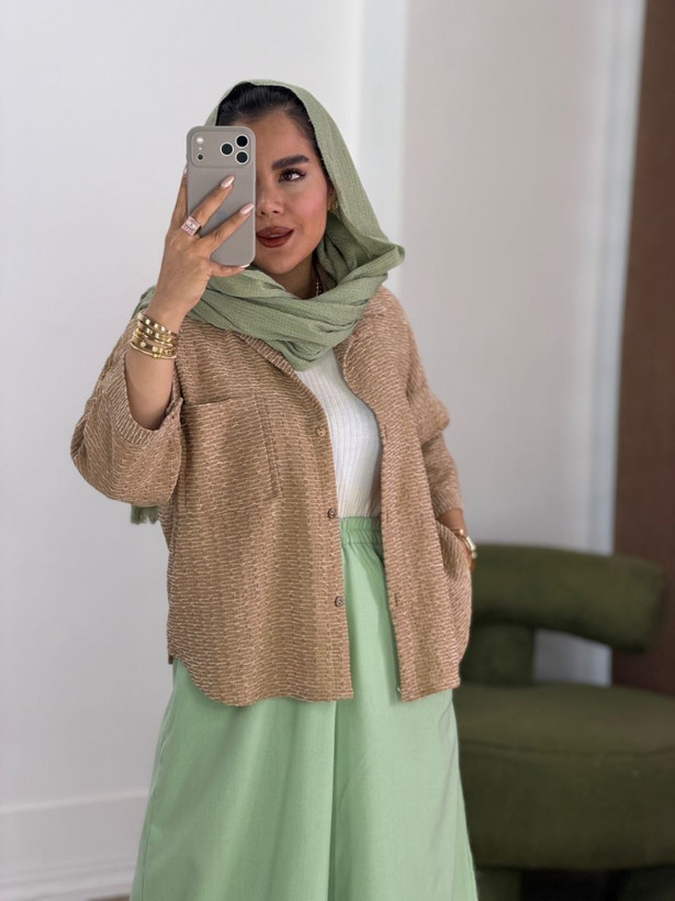 شومیز مانتویی باکسی شفق