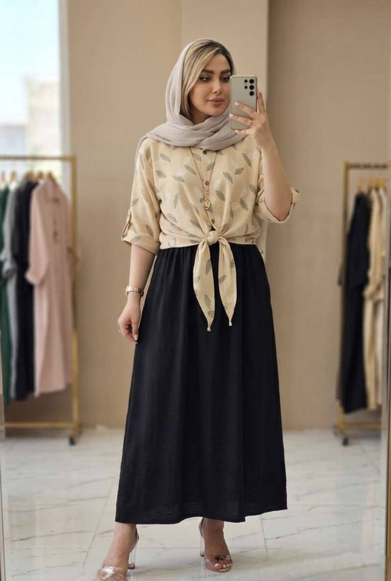 ست شومیز گره ای و سارافون شایلی