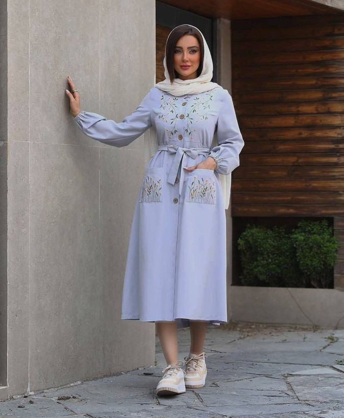 مانتو گلدوزی نهال جنس شانتون