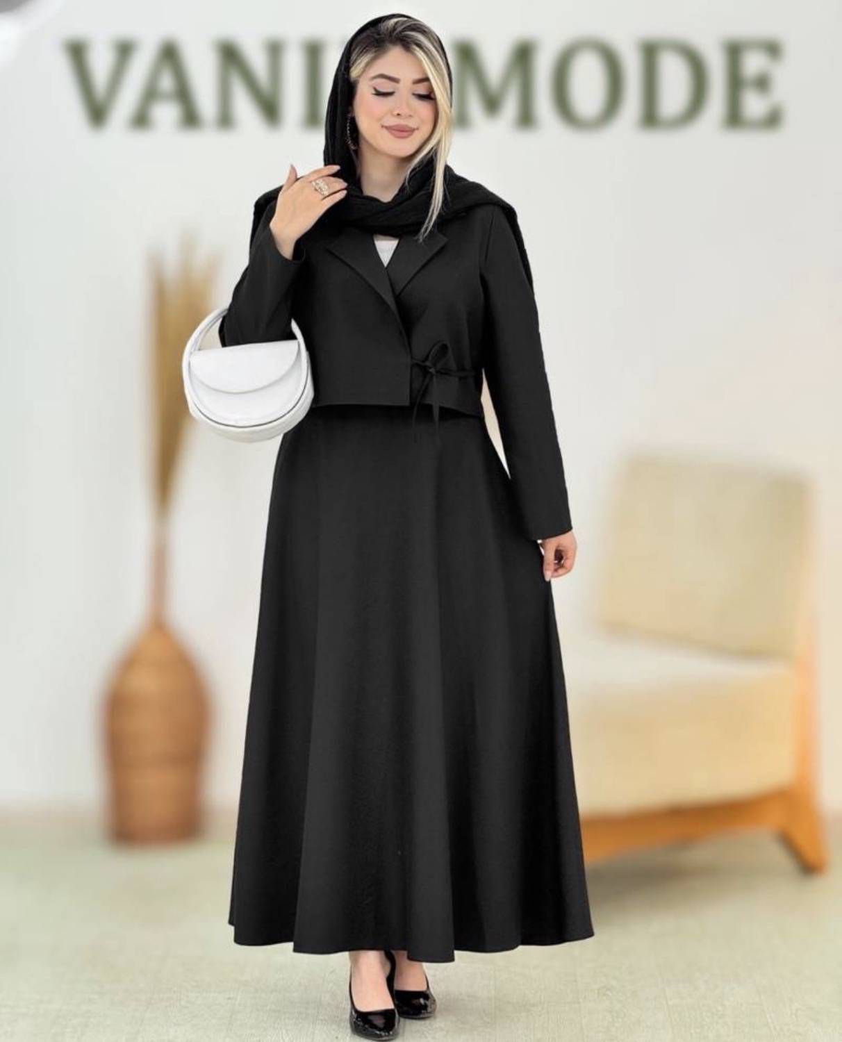 شومیز دامن جلوگره مشکی