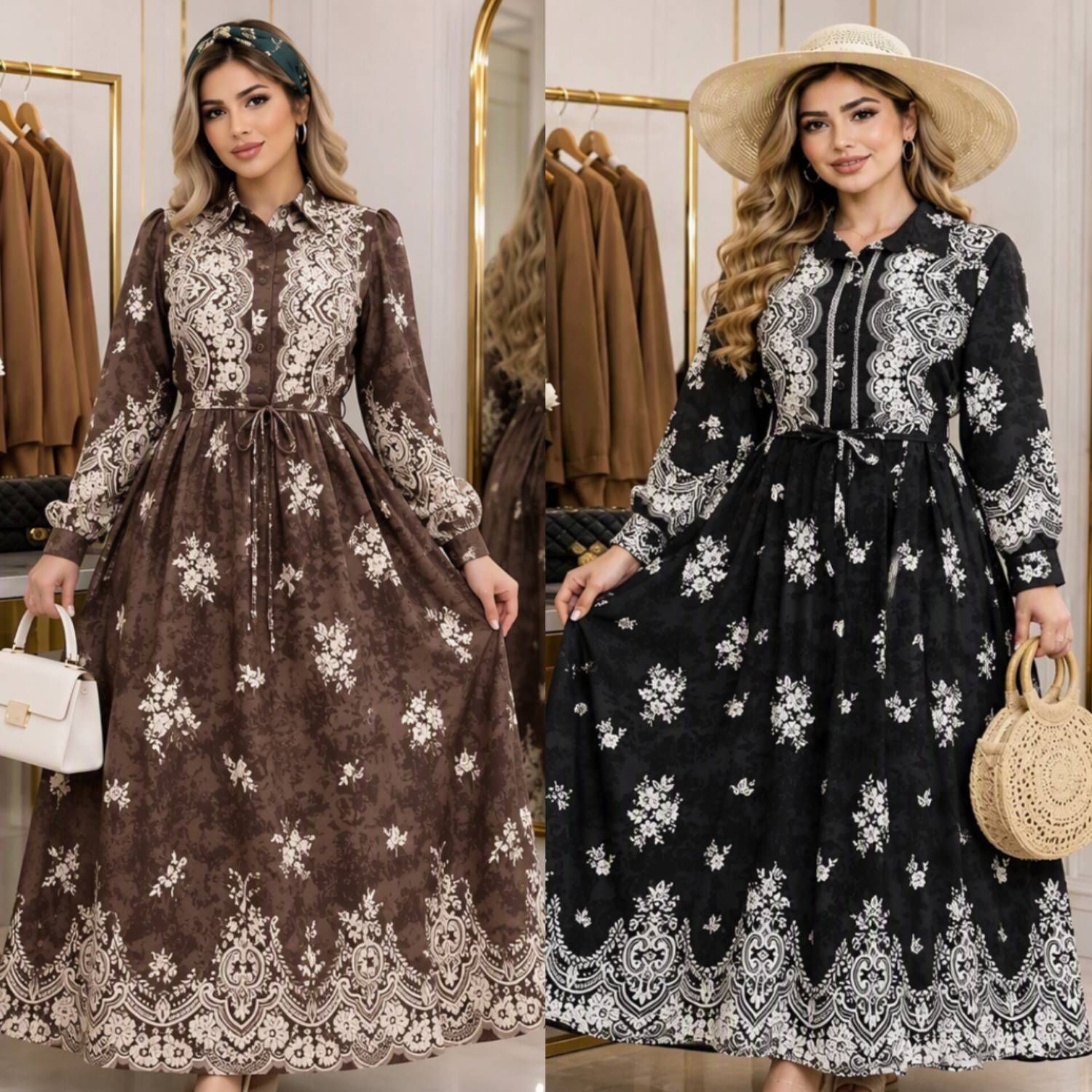 پیراهن بلند پریزاد جنس بوگاتی اعلا