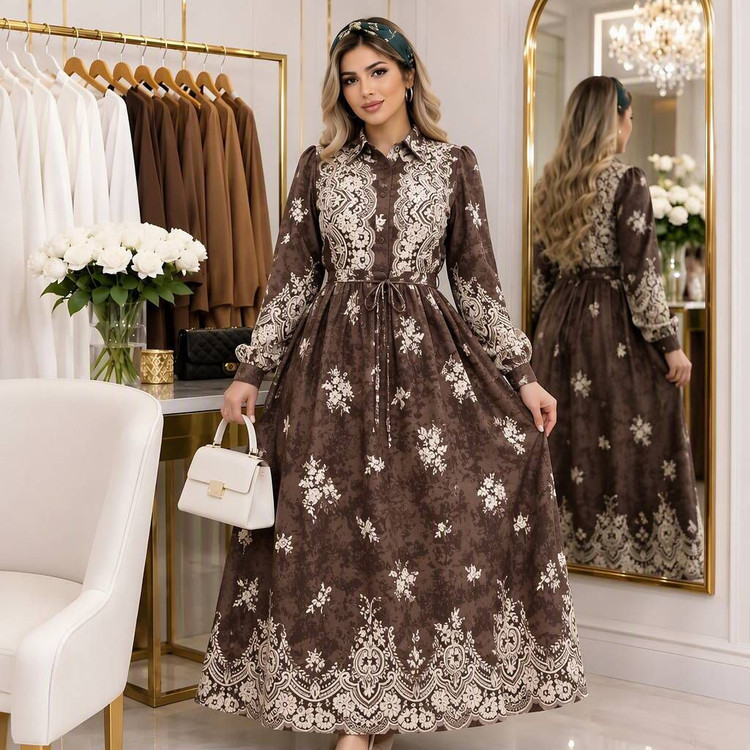پیراهن بلند پریزاد جنس بوگاتی اعلا