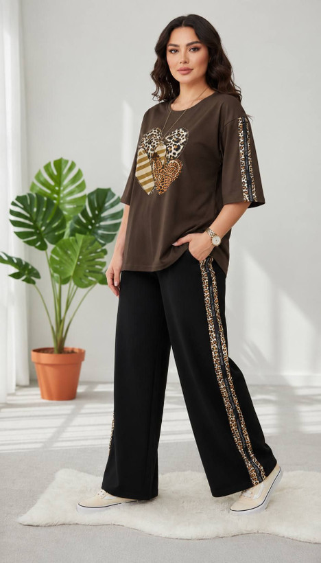 ست تیشرت شلوار گلکسی پنبه