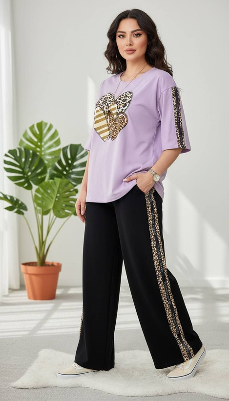 ست تیشرت شلوار گلکسی پنبه