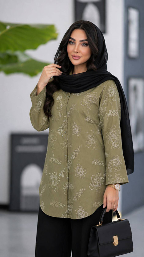 شومیز گلدوزی جنس ویسکوز نخ