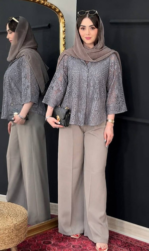 شومیز گیپور حنا جنس زارا گلس