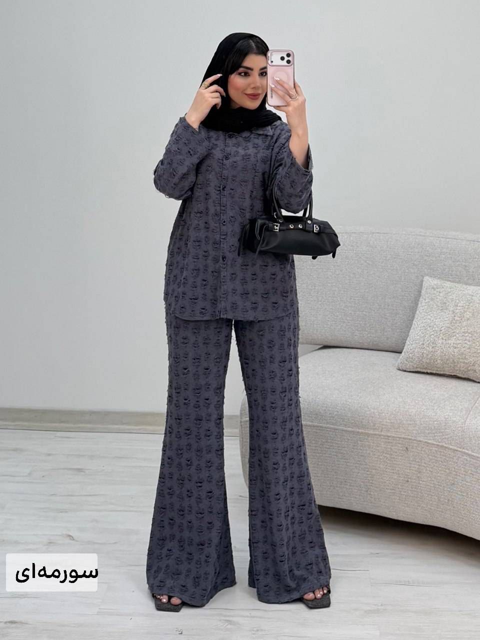 شومیز شلوار زاپدار جنس مراکشی