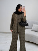 شومیز شلوار زاپدار جنس مراکشی