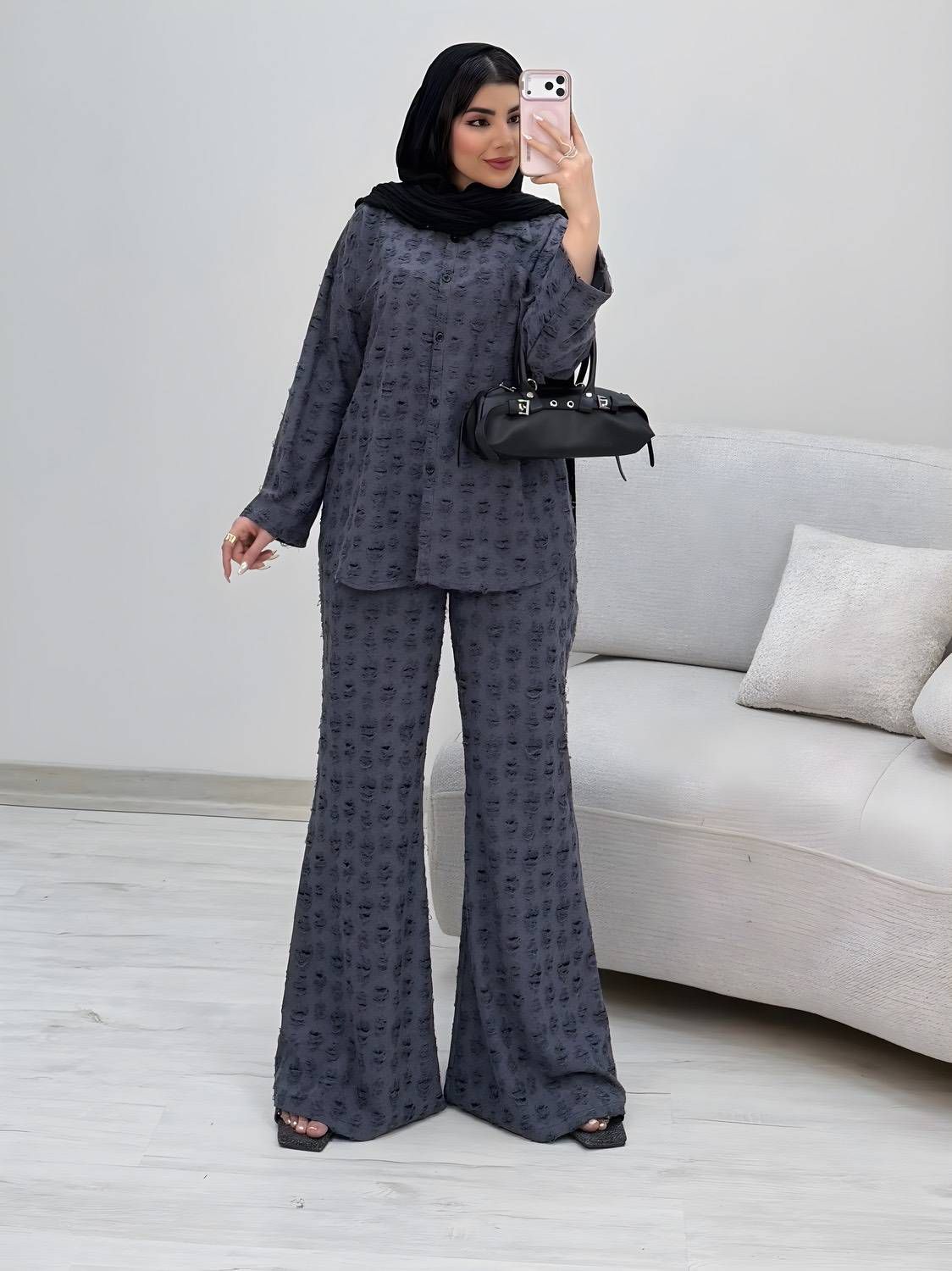 شومیز شلوار زاپدار جنس مراکشی